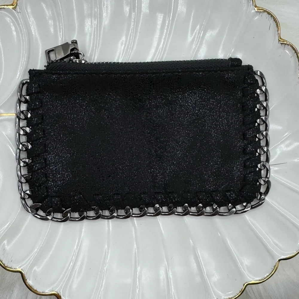 Shiny Black Material Card Holder Wallet